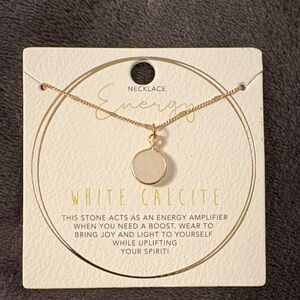 Gold White Calcite Necklace